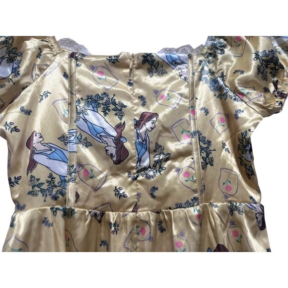 Disney Beauty Beast Belle Novelty Mini Dress Size Small Yellow Sweetheart Corset - Picture 11 of 16